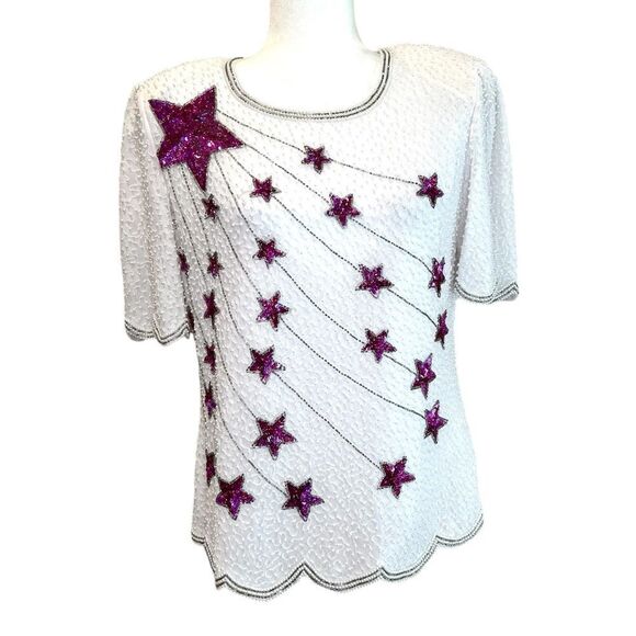creative touch Tops - CREATIVE TOUCH Vintage Star Sequin Women’s Blouse